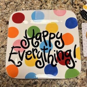 Coton Colors 9.25” Square Happy Everything Plate